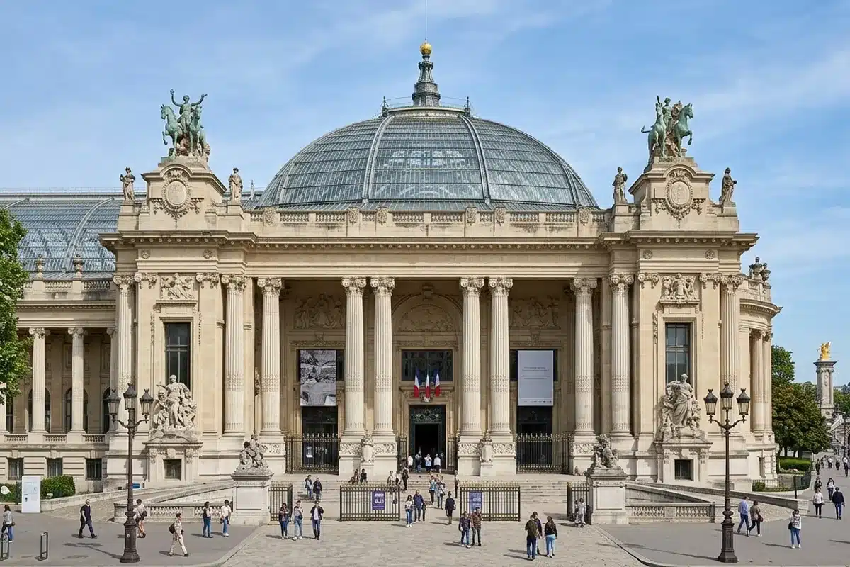 Façade d’un grand musée parisien Façade monumentale d’un musée d’art parisien avec colonnes classiques