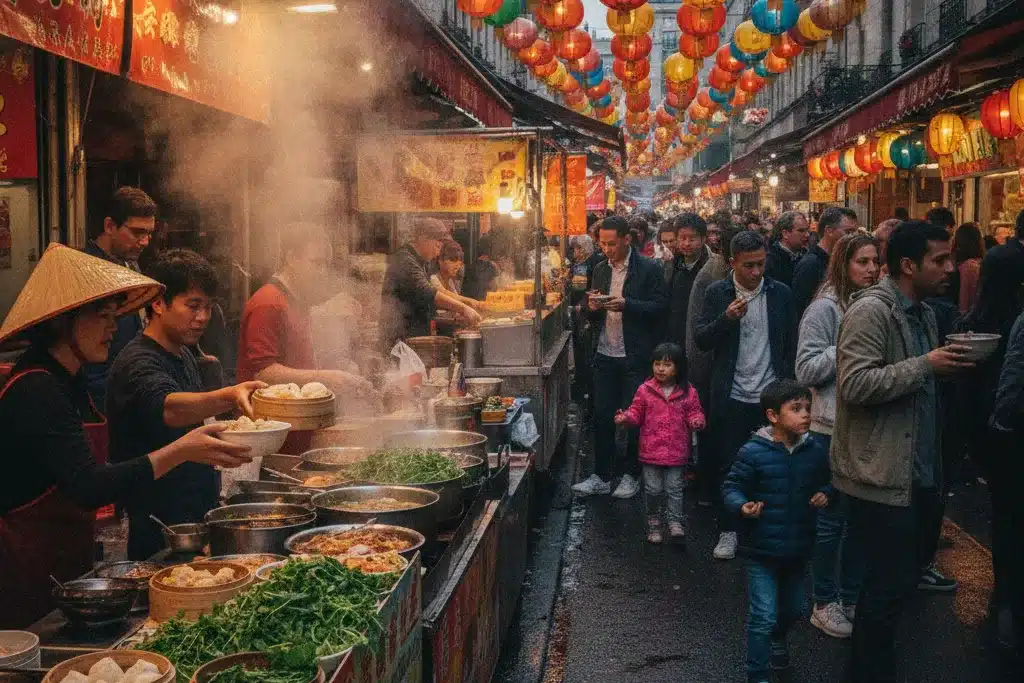 Marché asiatique Paris 13e - restaurant pas cher Marché asiatique Paris 13e arrondissement, stands de dim sum et pho