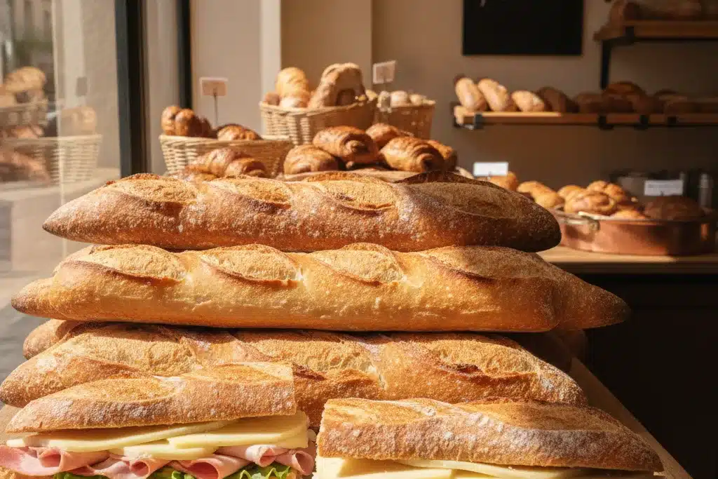 Boulangerie parisienne - sandwich baguette pas cher Sandwich baguette artisanal en boulangerie parisienne, repas pas cher Paris