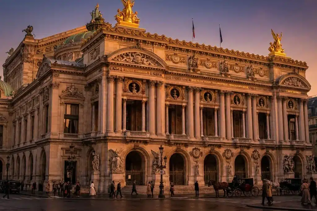 Façade de l'Opéra Garnier à Paris, architecture néo-baroque du XIXe siècle
